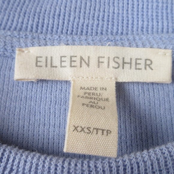 Eileen Fisher Organic Cotton Round Neck Top Size XXS Boxy Periwinkle Blue NRB - Picture 4 of 8